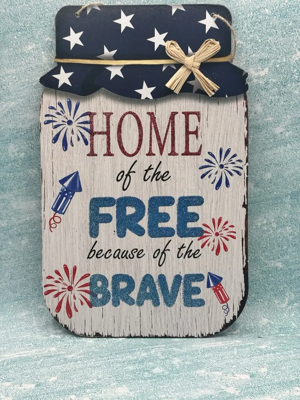 4TH OF JULY, PATRIOTIC, USA Hanging Sign Red, White, Blue SHIPS FREE